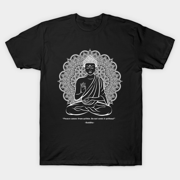 Mandala Meditating Buddha  II T-Shirt by Nirvanax Studio